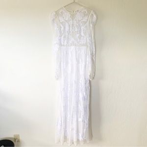 ASOS Bridal Floral Lace Long Sleeve Wedding Dress